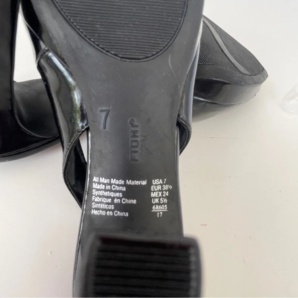 FIONI Clothing Black Patent Slingback Heels - Picture 9 of 10
